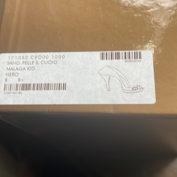 Gucci heels Malaga kid Nero leather size 8.5 open in front - Picture 5 of 5